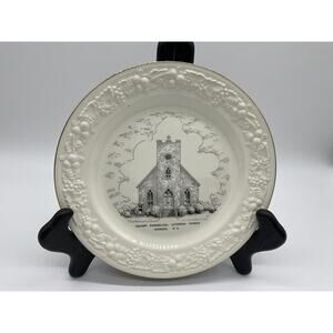 Vintage Calvary Evangelical Lutheran Church Spencer NC Plate 10.5" WW Art Studio